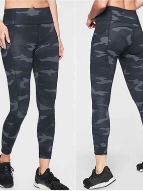 Athleta Camouflage High Rise Contender Athletic Tights Gray Size Small